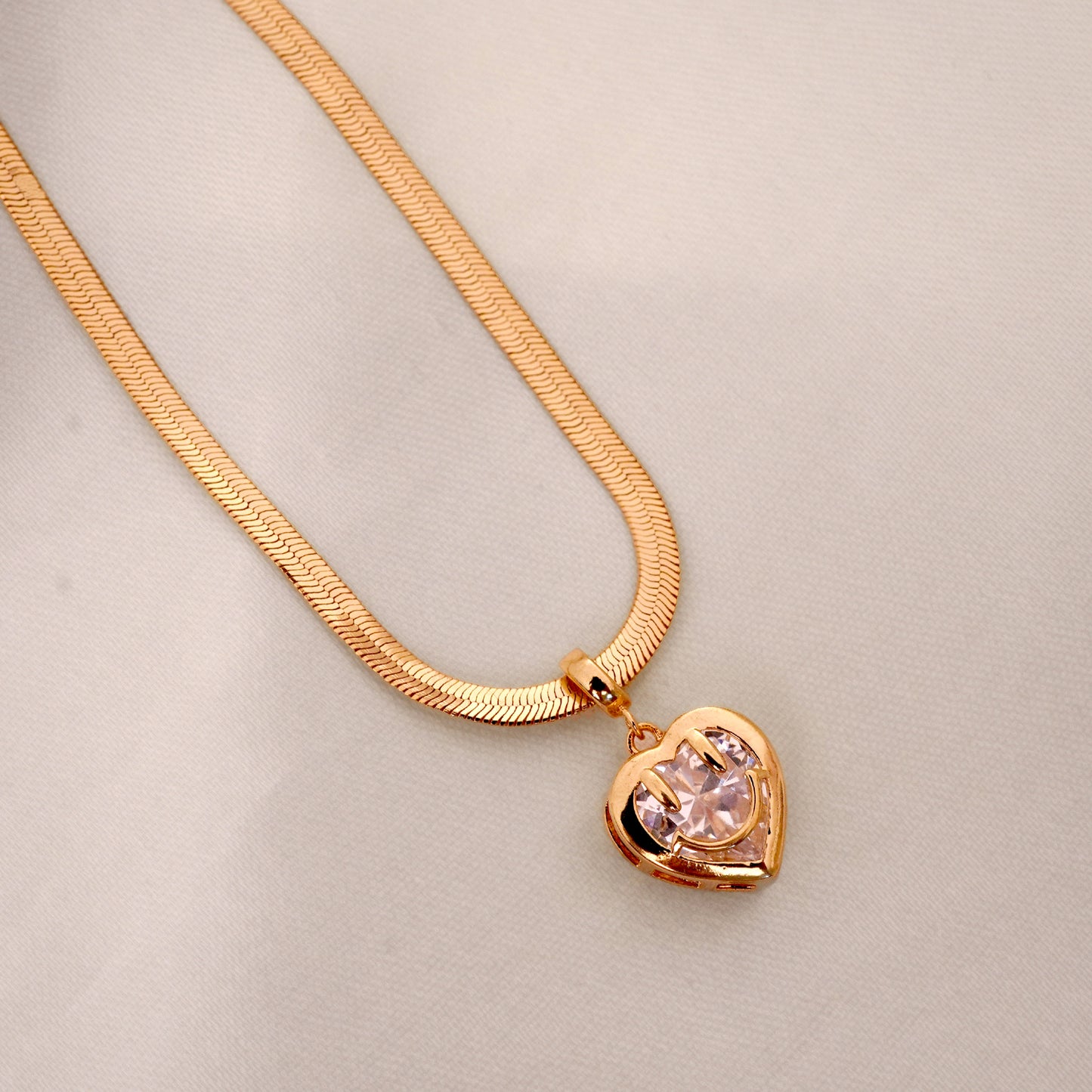 Elegant Silver-Tone Heart Pendant Necklace for Women