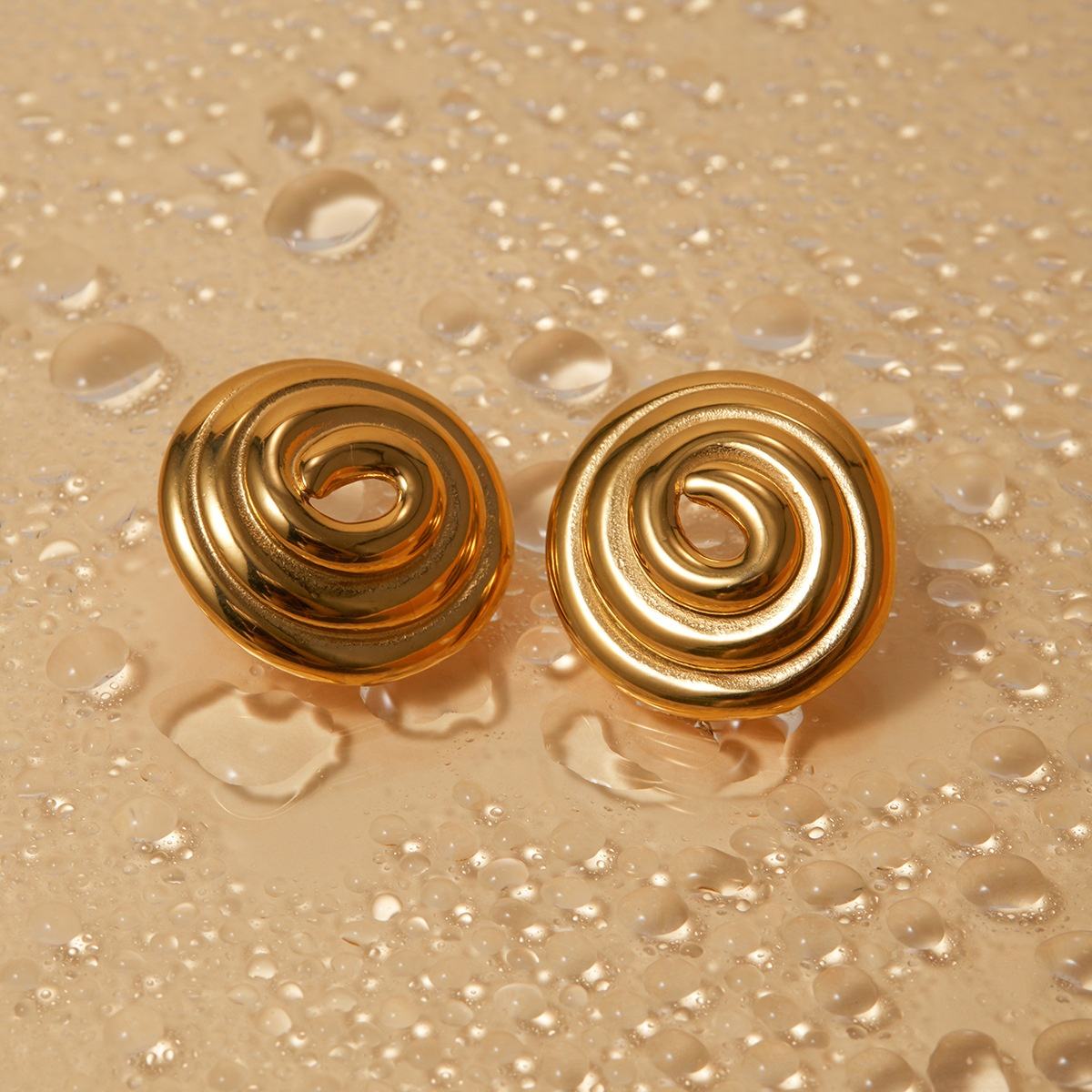 Circle Hoop Earrings – Stainless Steel Hypoallergenic Gold Plated Geometric Discs