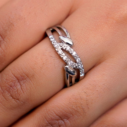 Stylish Silver Plated Adjustable Ring