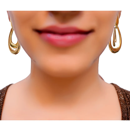 Bold Gold-Tone Loop Earrings for Women