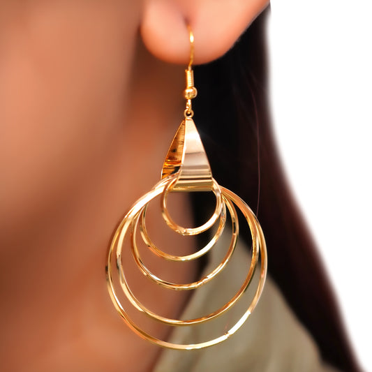 Anti-Tarnish Multi-Hoop Statement Earrings for Women