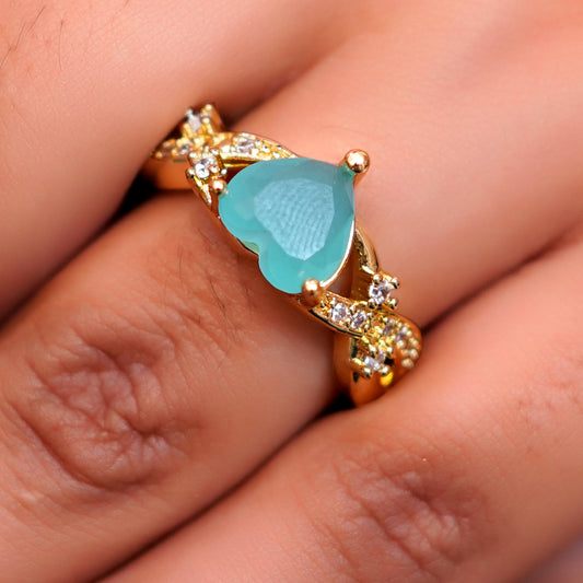 Elegant Heart Shape Stone Ring for Women