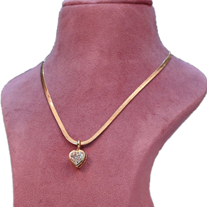 Elegant Silver-Tone Heart Pendant Necklace for Women