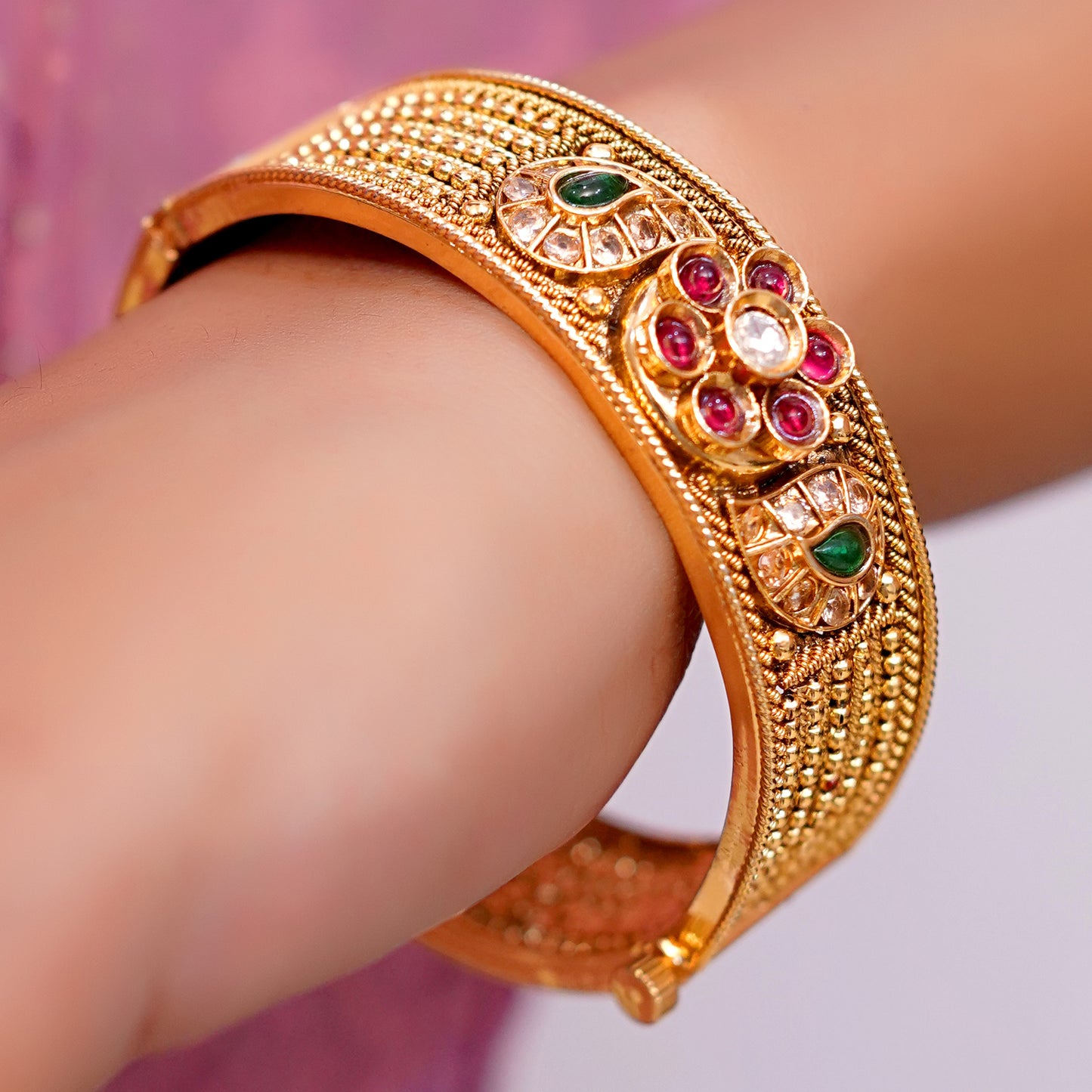 Gold Plated Artificial Bangles Set for Women