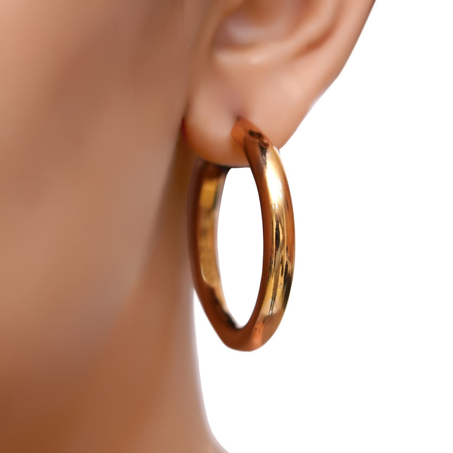 Anti-Tarnish Classic Gold Hoop Earring
