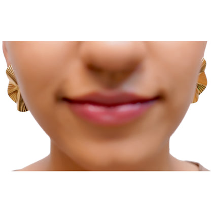 Anti-Tarnish Fan-Shaped Statement Earrings for Women