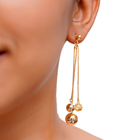Elegant Long Drop Ball Earrings for Women