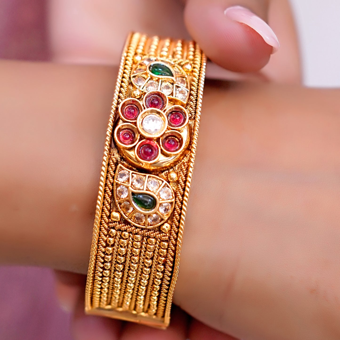 Gold Plated Artificial Bangles Set for Women