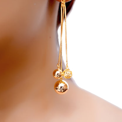 Elegant Long Drop Ball Earrings for Women