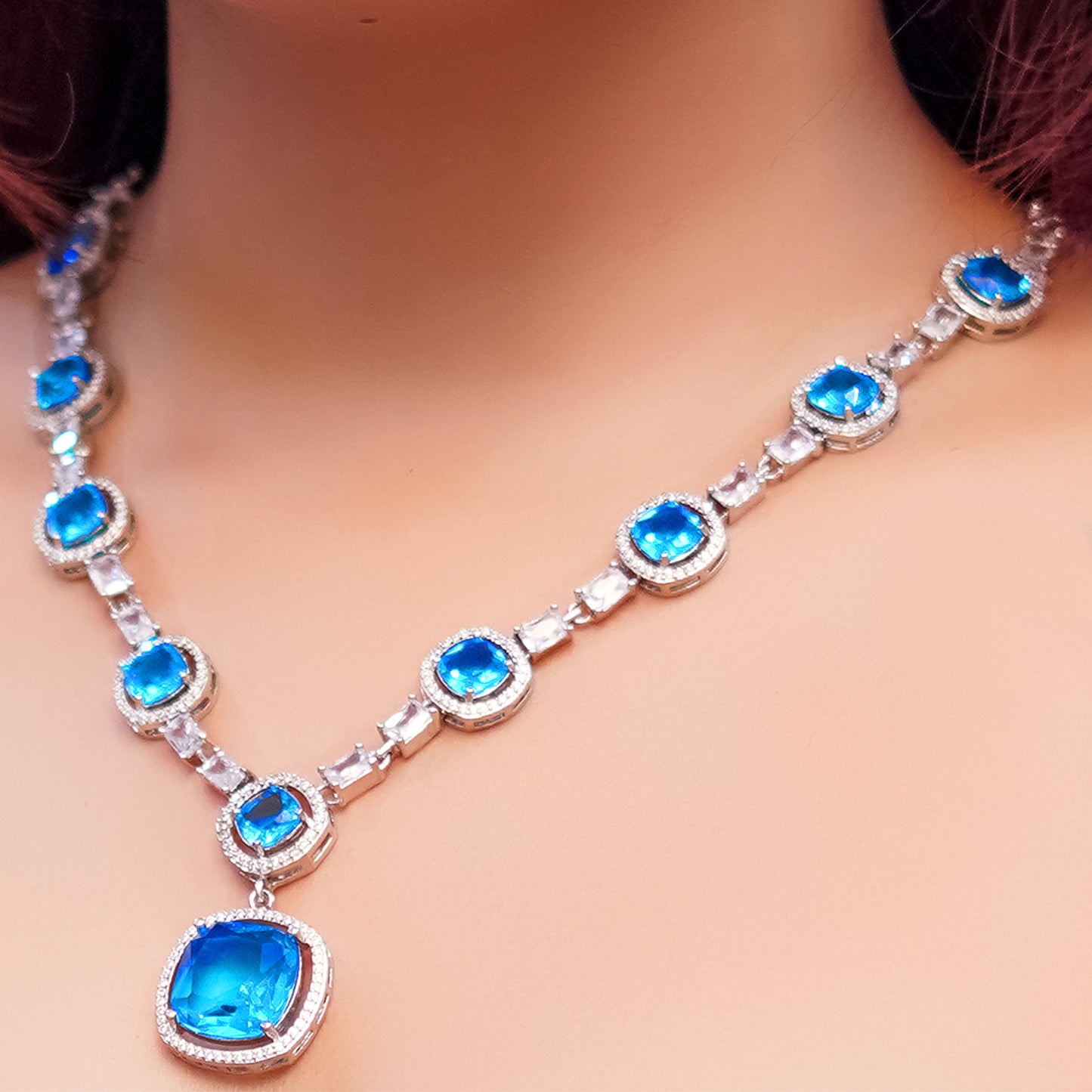 AD Necklace set with Earring for Women