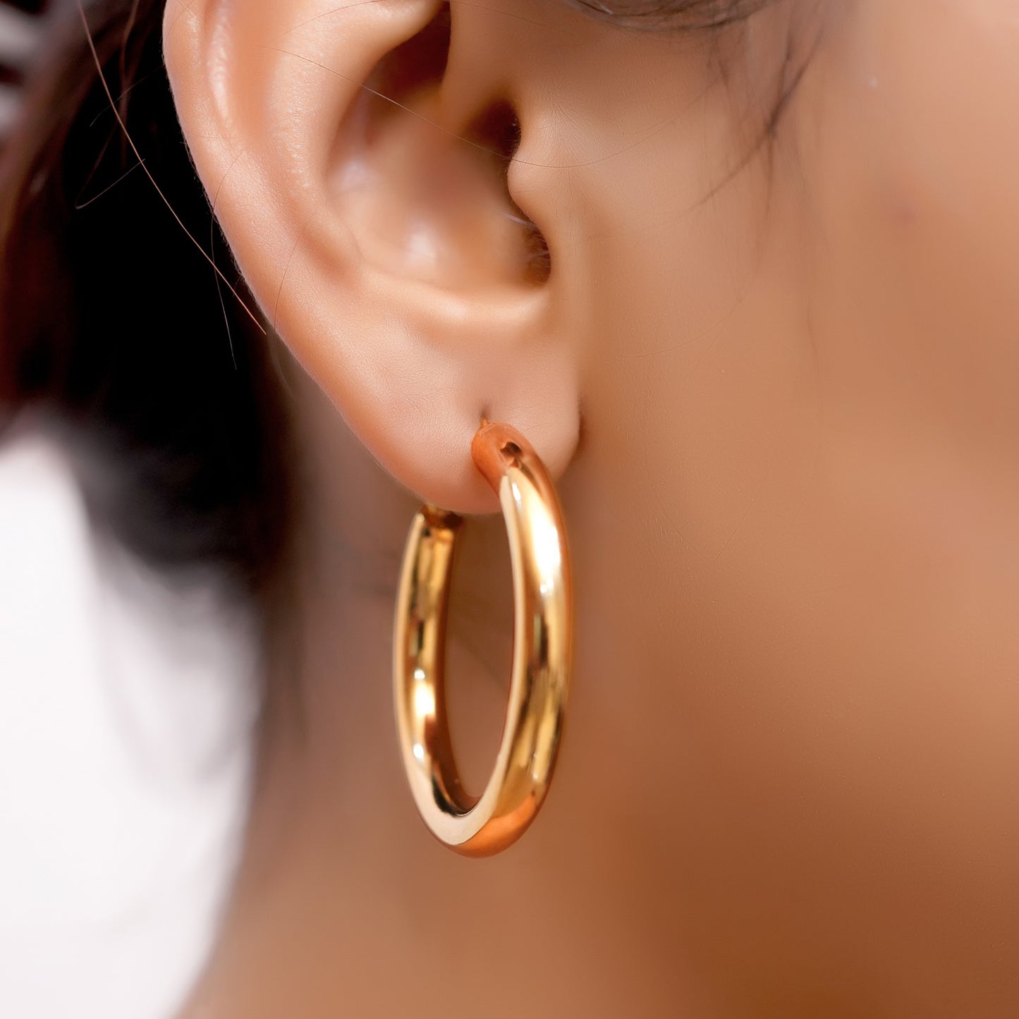 Anti-Tarnish Classic Gold Hoop Earring