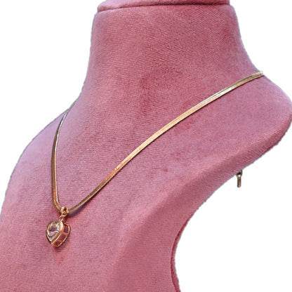 Elegant Silver-Tone Heart Pendant Necklace for Women