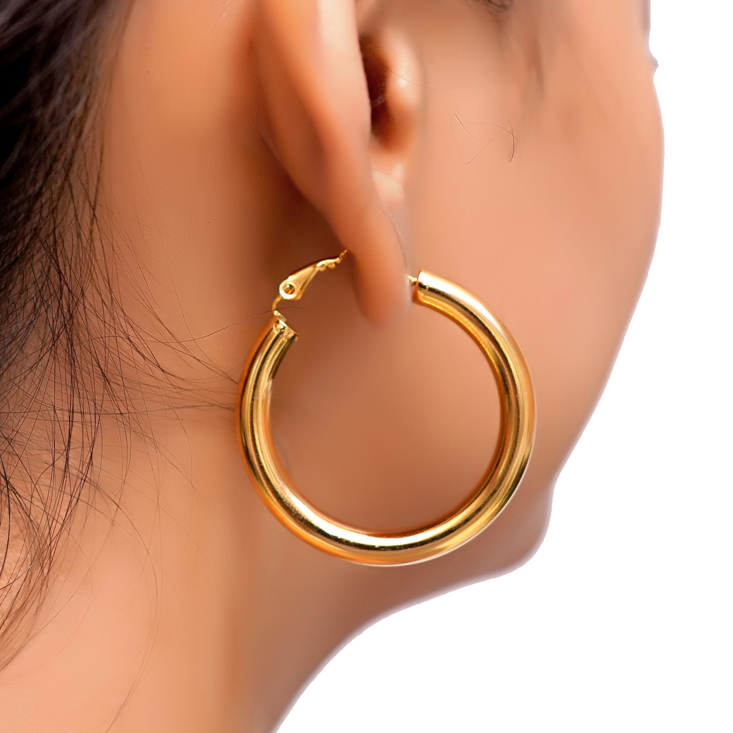 Anti-Tarnish Classic Gold Hoop Earring