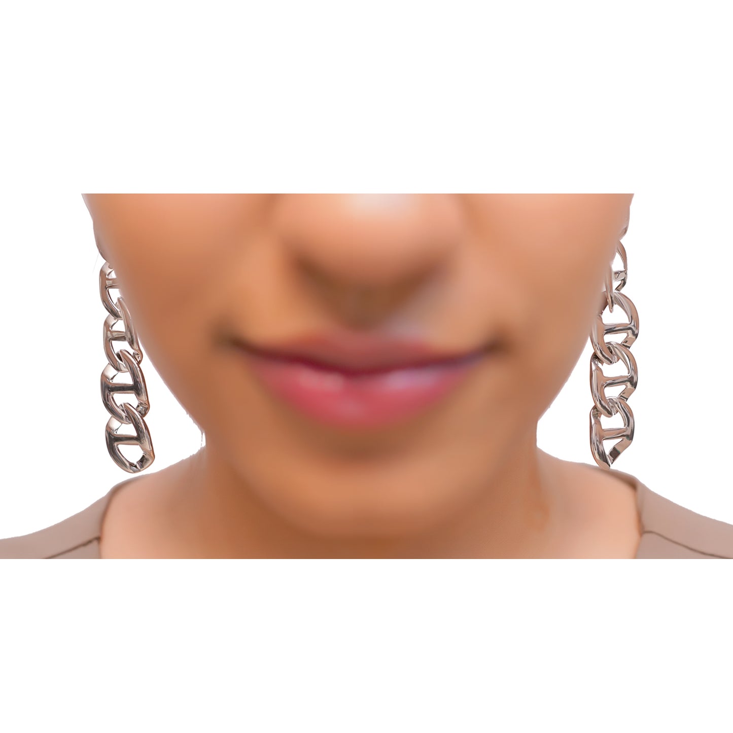Silver-Tone Chain Link Drop Earrings for Women