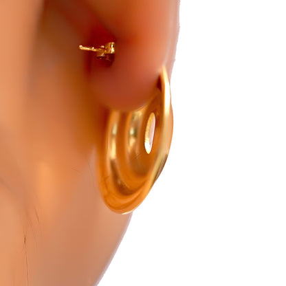 Anti-Tarnish Golden Spiral Stud Earrings for Women