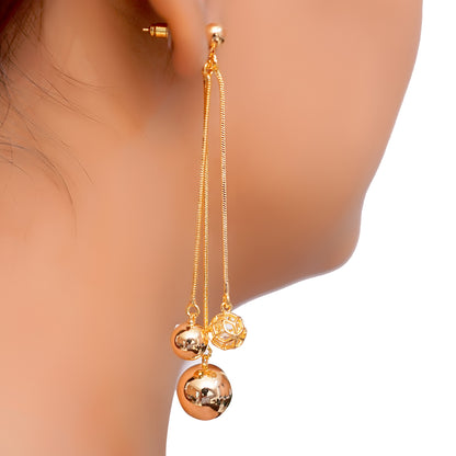 Elegant Long Drop Ball Earrings for Women