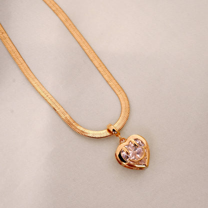 Elegant Silver-Tone Heart Pendant Necklace for Women