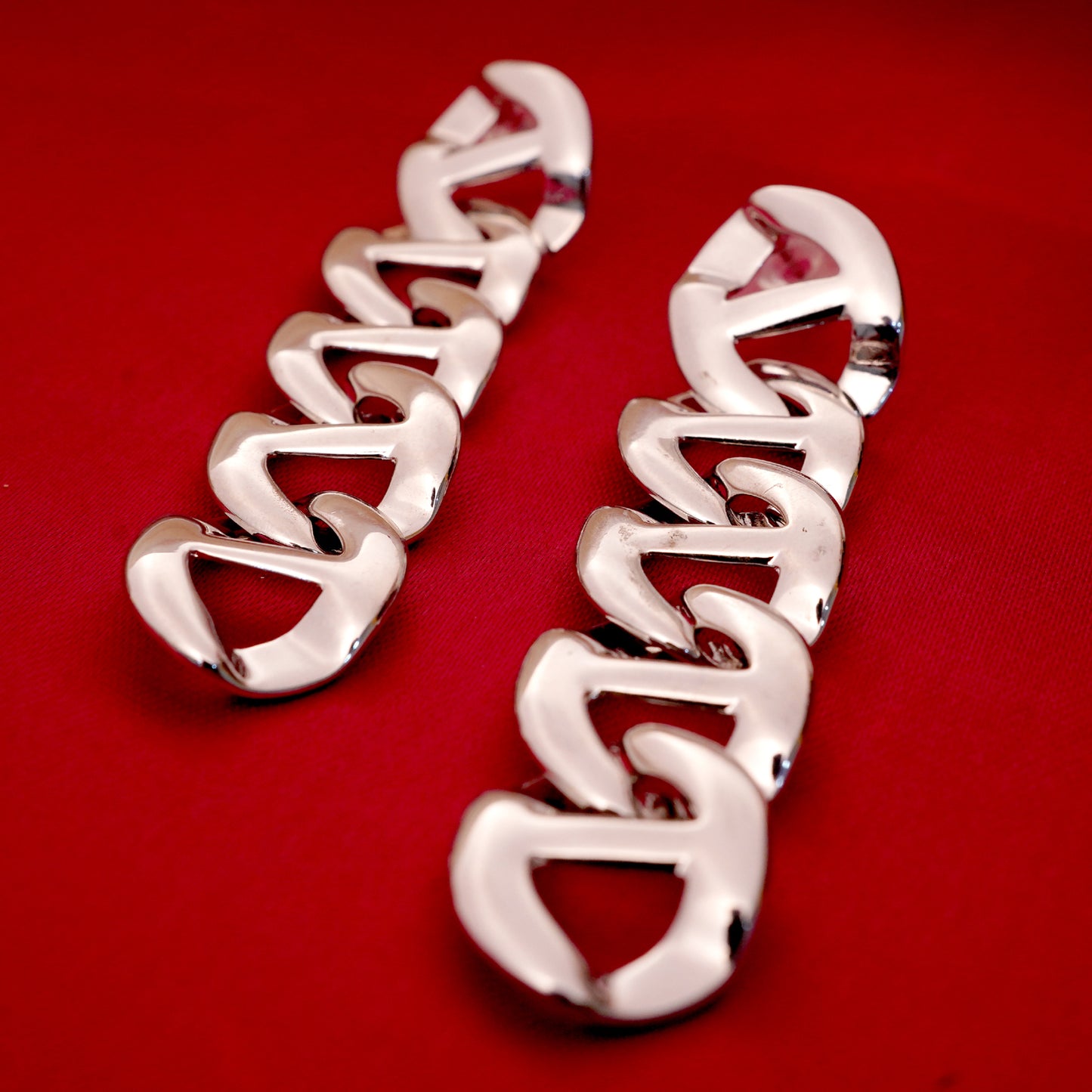 Silver-Tone Chain Link Drop Earrings for Women