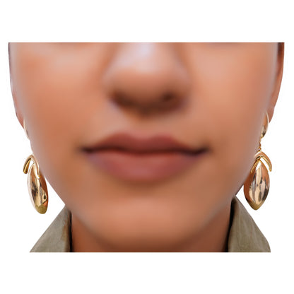 Anti-Tarnish Golden Drop Earrings for Women