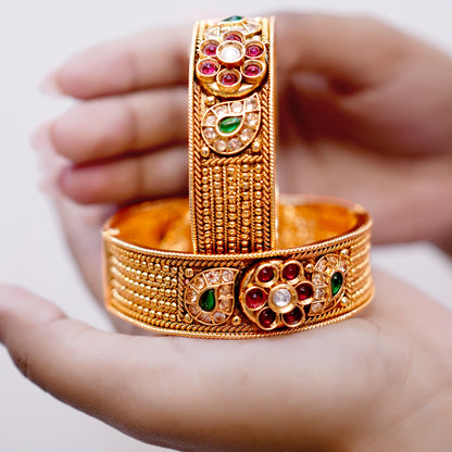 Gold Plated Artificial Bangles Set for Women