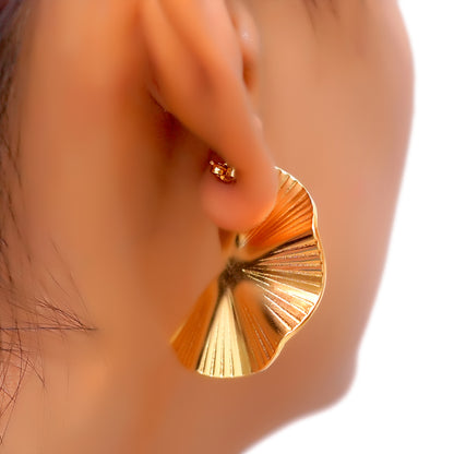 Anti-Tarnish Fan-Shaped Statement Earrings for Women