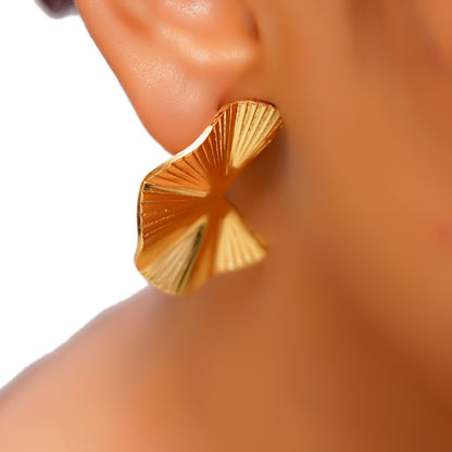 Anti-Tarnish Fan-Shaped Statement Earrings for Women