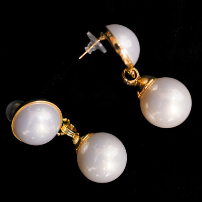 Anti-Tarnish Classic Double Pearl Drop Earring