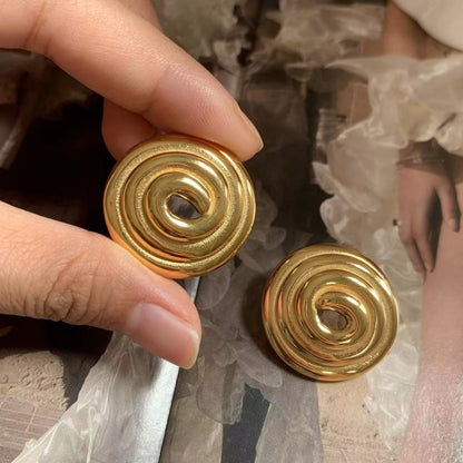 Circle Hoop Earrings – Stainless Steel Hypoallergenic Gold Plated Geometric Discs