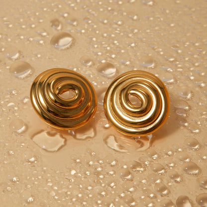 Circle Hoop Earrings – Stainless Steel Hypoallergenic Gold Plated Geometric Discs