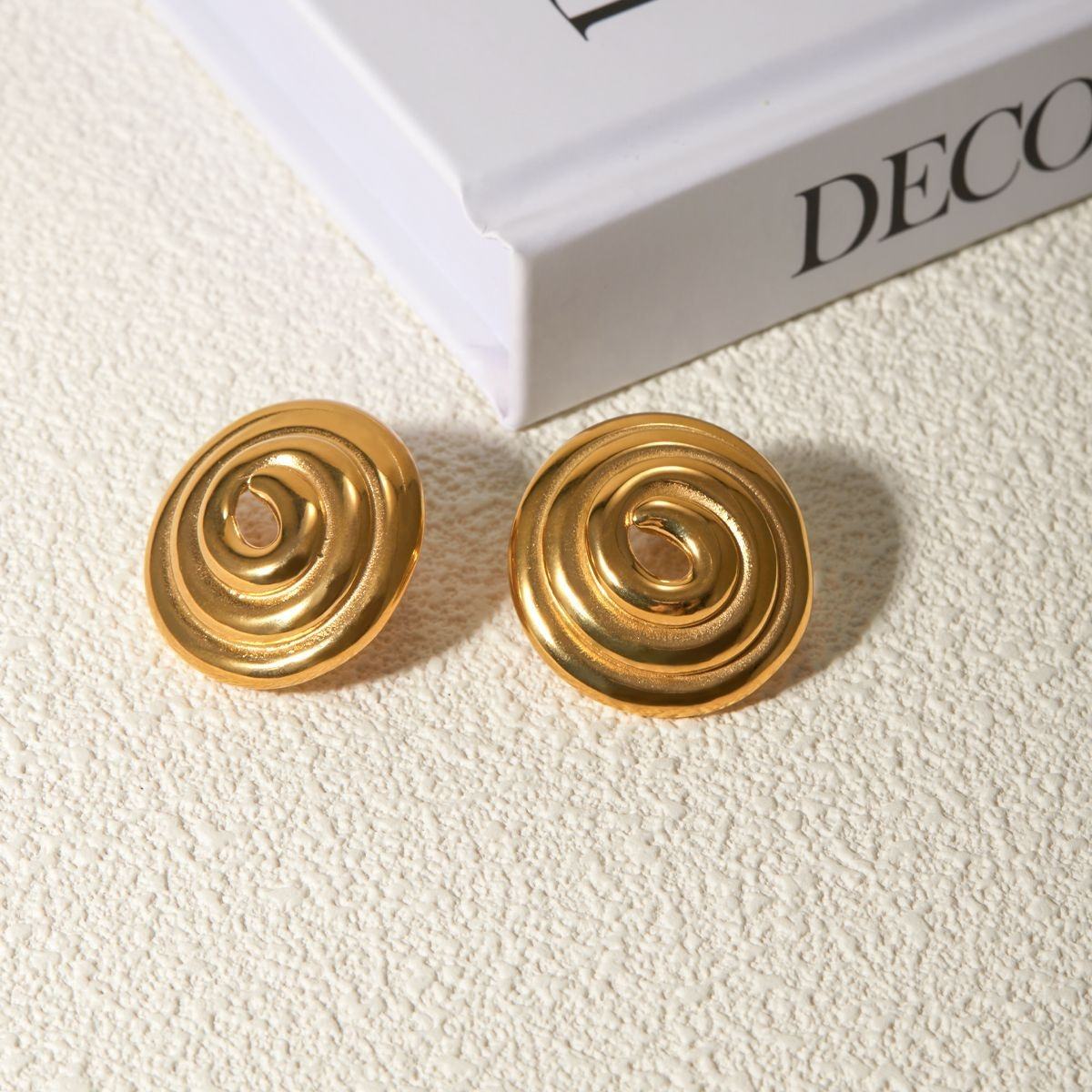 Circle Hoop Earrings – Stainless Steel Hypoallergenic Gold Plated Geometric Discs