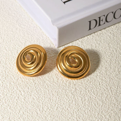 Circle Hoop Earrings – Stainless Steel Hypoallergenic Gold Plated Geometric Discs