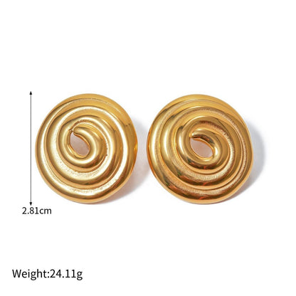 Circle Hoop Earrings – Stainless Steel Hypoallergenic Gold Plated Geometric Discs