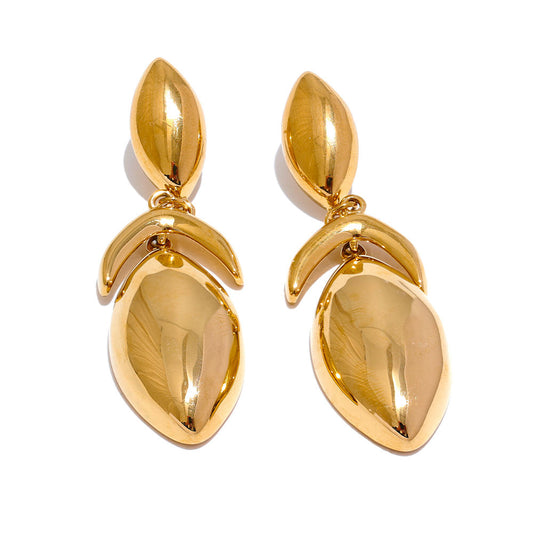 Geometric Temperament Drop Dangle Earrings – 18K Gold Plated