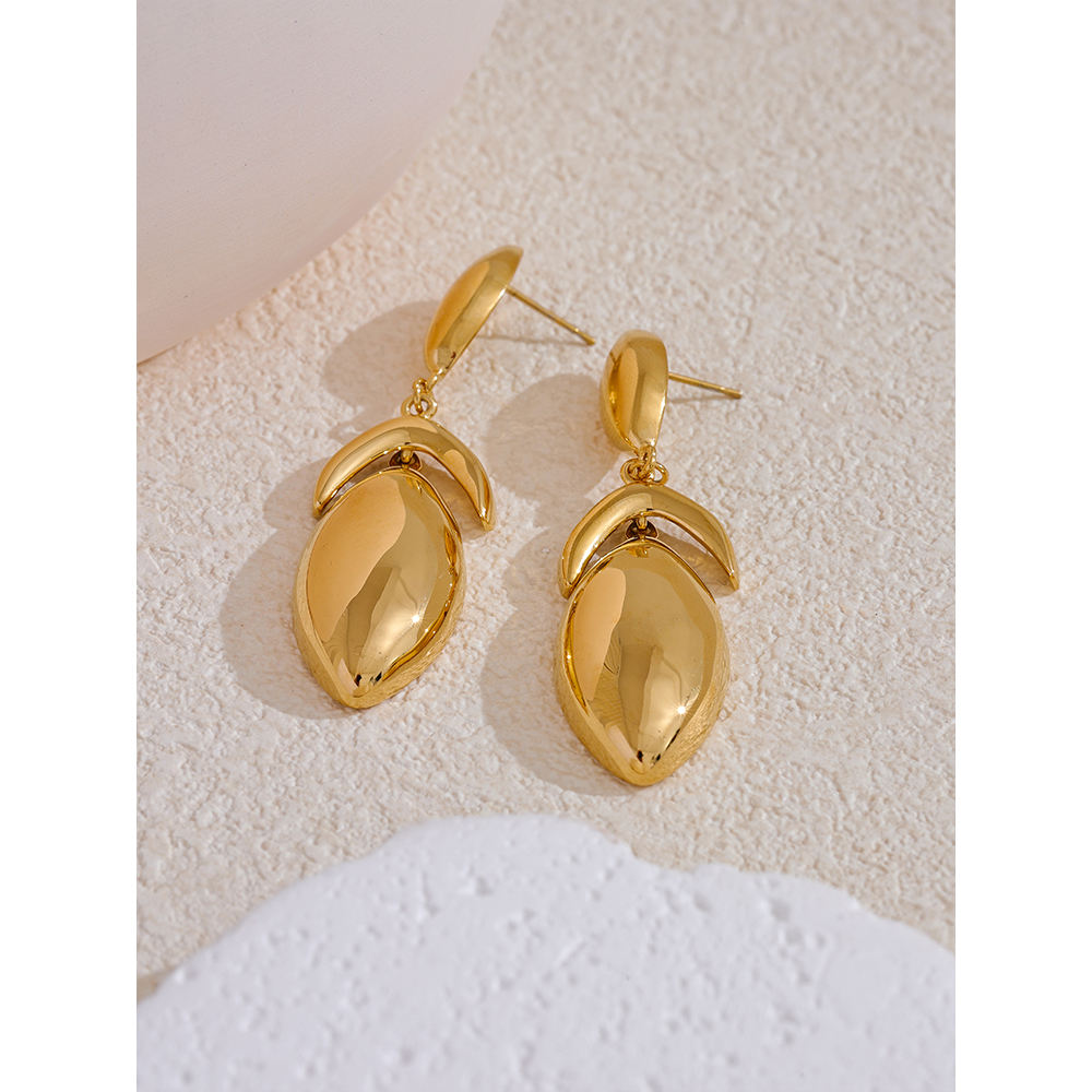 Geometric Temperament Drop Dangle Earrings – 18K Gold Plated