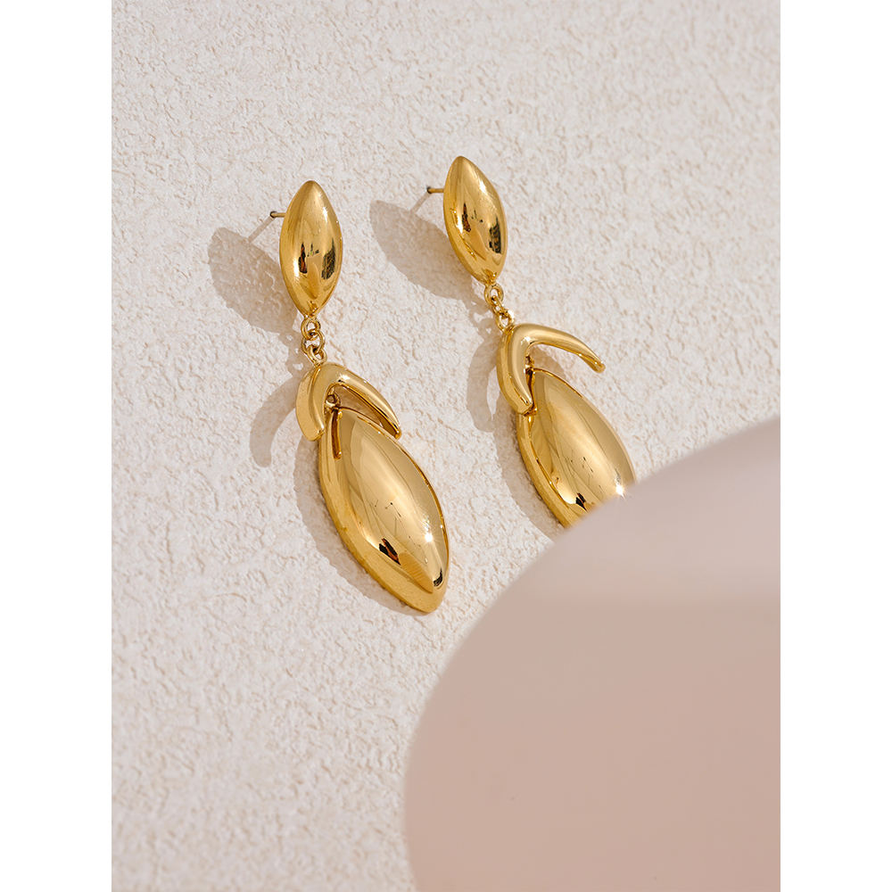Geometric Temperament Drop Dangle Earrings – 18K Gold Plated