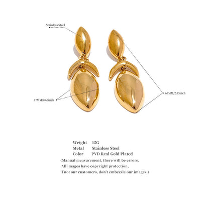 Geometric Temperament Drop Dangle Earrings – 18K Gold Plated